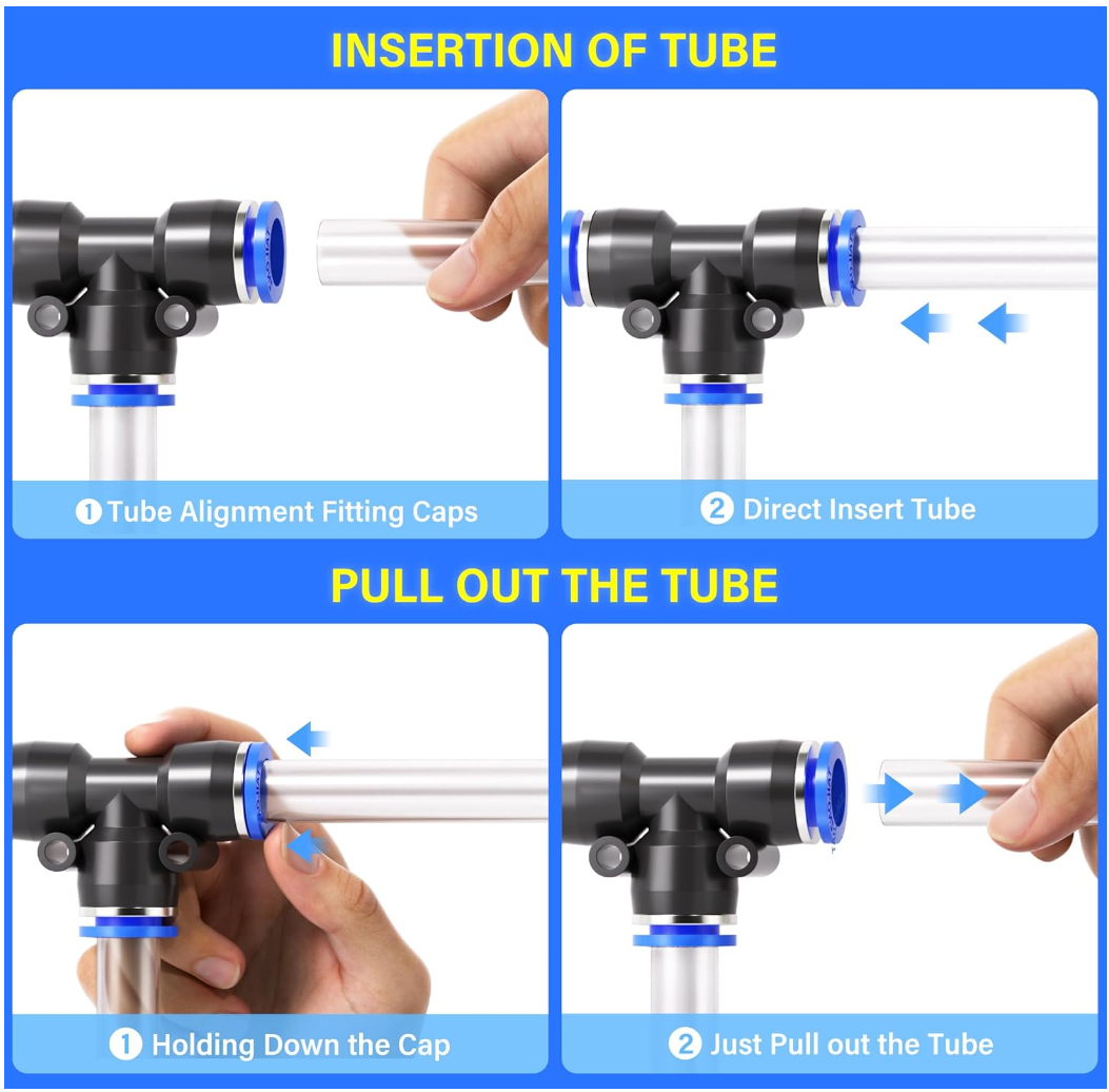 Pneumatic Push Fitting (Thread - Connector , Elbow and Tee)