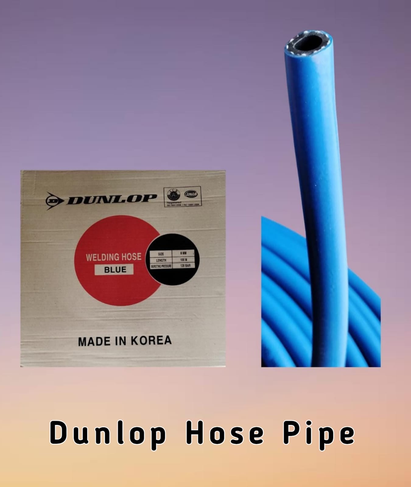 Welding Gas Hose Pipe DUNLOP ( Set of Red and Blue Pipe )