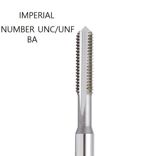 Threading Tap High Speed Steel HSS - IMPERIAL - BA - NUMBER UNC/UNF