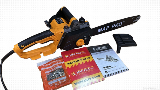 Electric Chainsaw 16" - Wood and Concrete Block