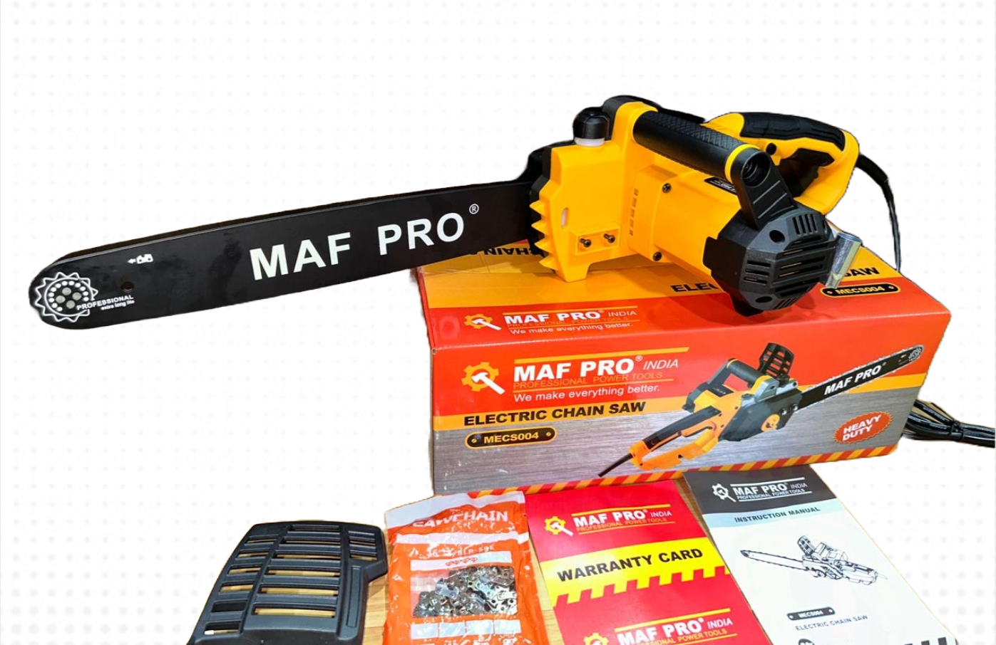 Electric Chainsaw 16" - Wood and Concrete Block